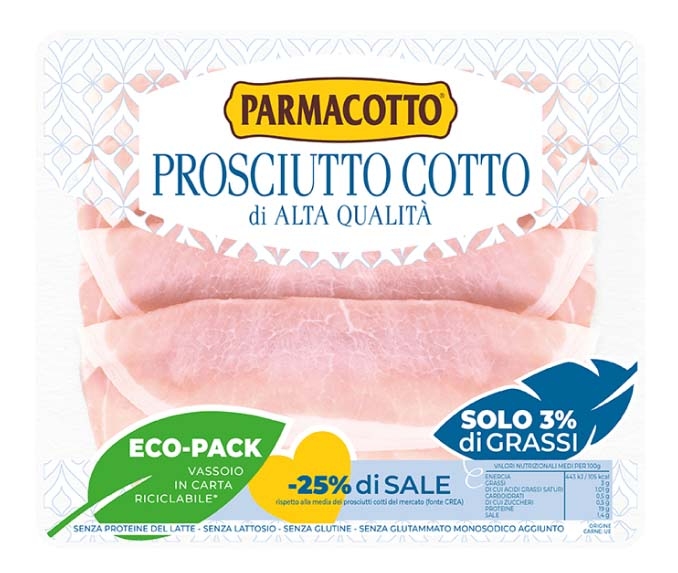 Prosciutto cotto Alta qualità Parmacotto con poco sale