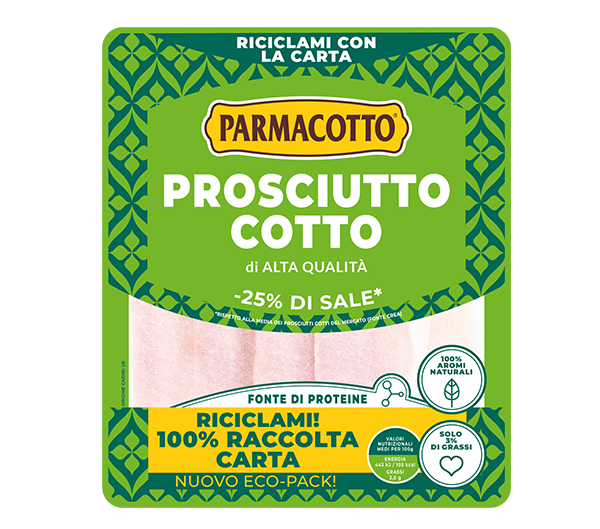 PROSCIUTTO COTTO DI ALTA QUALITÀ A RIDOTTO CONTENUTO DI SALE E GRASSI